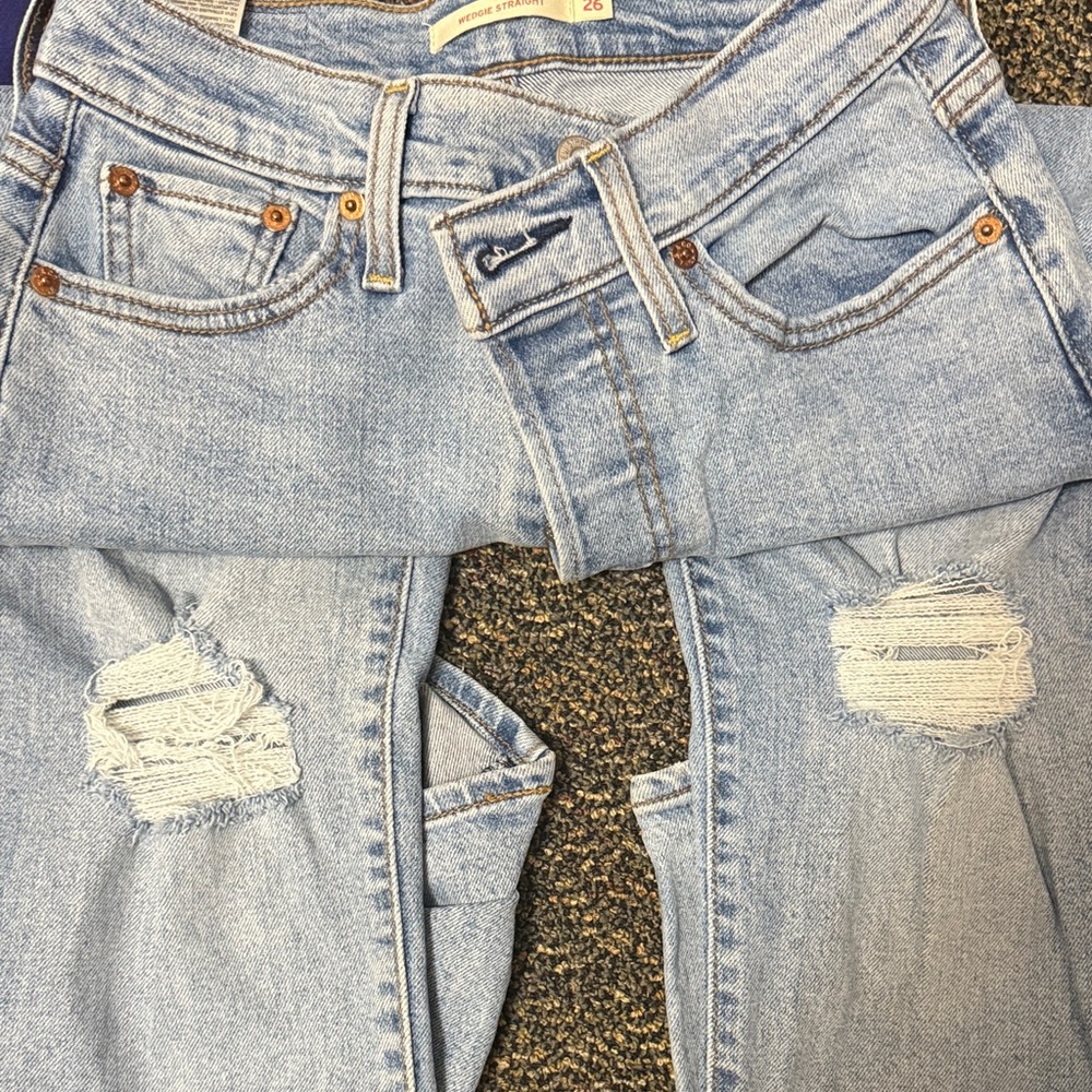 Levi's Light Blue Ripped Skinny Jeans